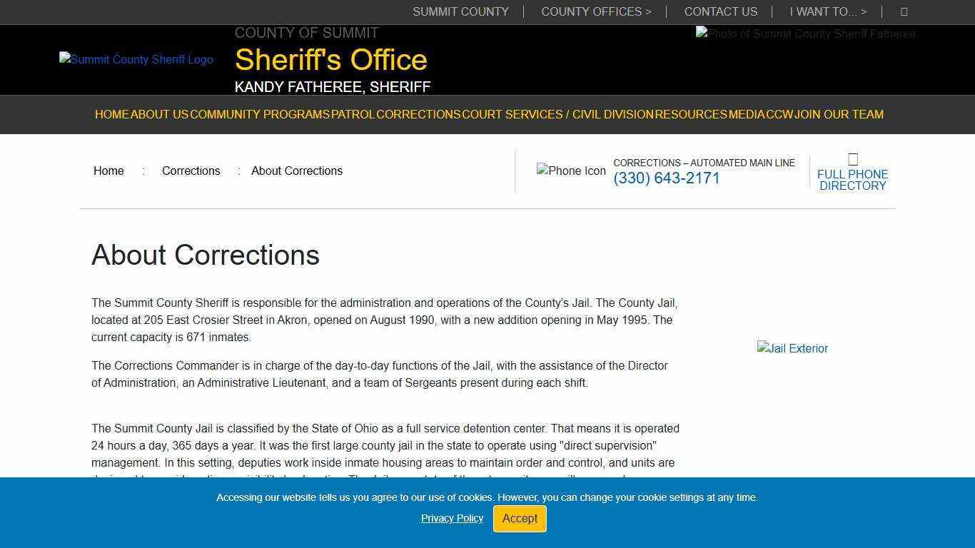About Corrections : Summit County Sheriff's Office