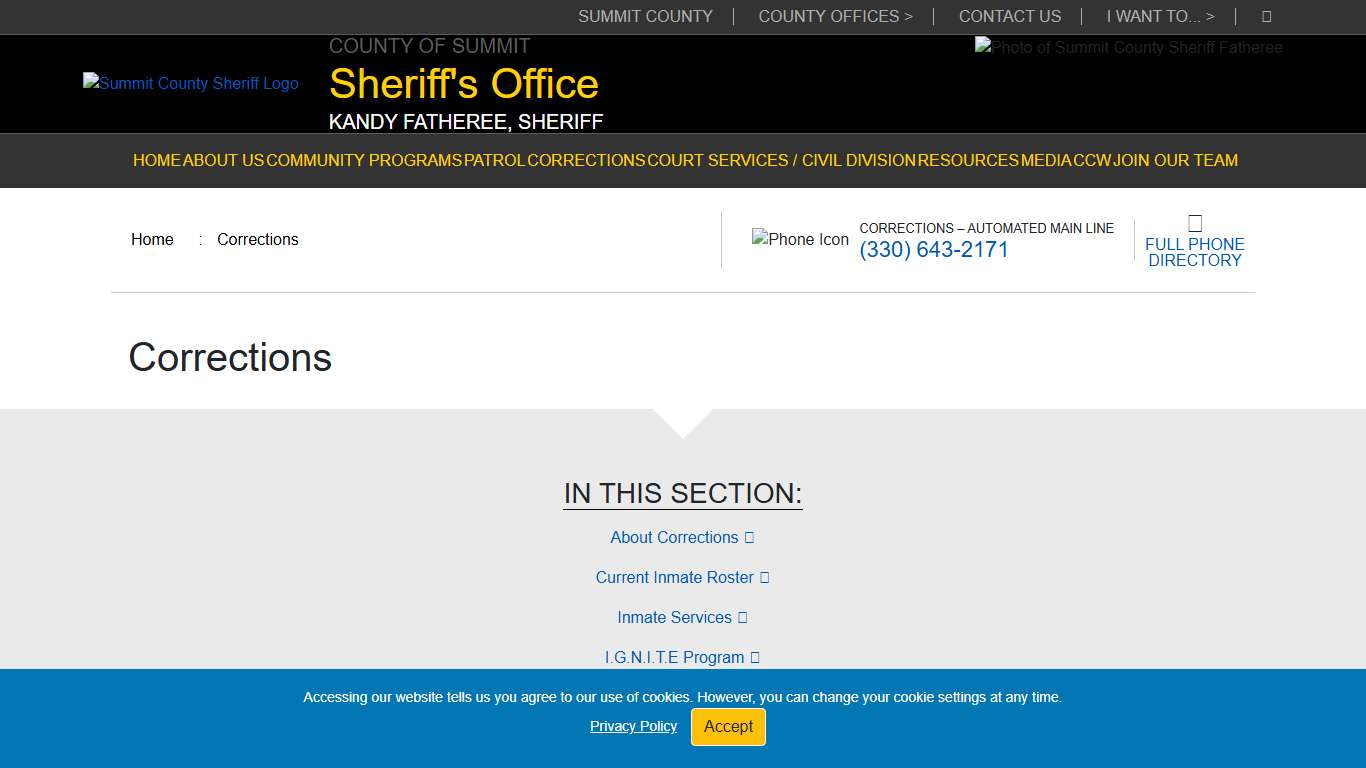 Corrections : Summit County Sheriff's Office